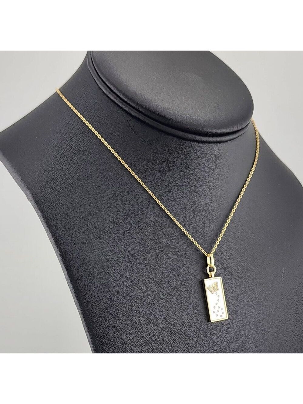 Delicate 925 Sterling Silver Butterfly Rectangle Necklace — Minimalist Style